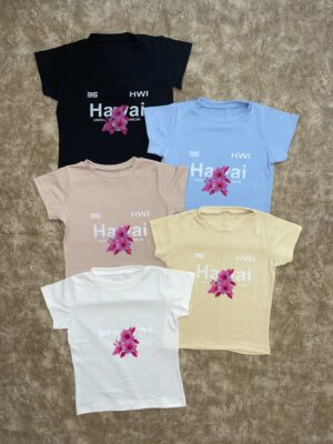 Baby Tee Hawai Flor Rosa
