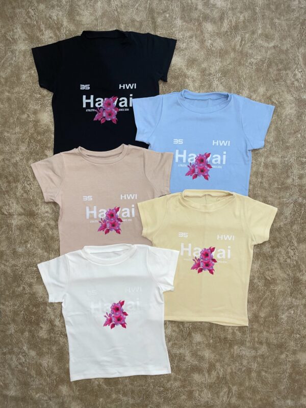 Baby Tee Hawai Flor Rosa