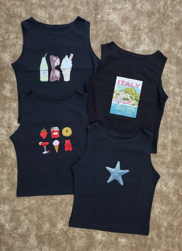 Musculosas Baby Tee Negro