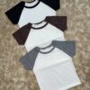 Remera combinada Blanco con Color