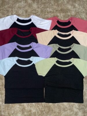 Remera combinada Negro con Color