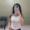 Remera combinada Blanco con Color